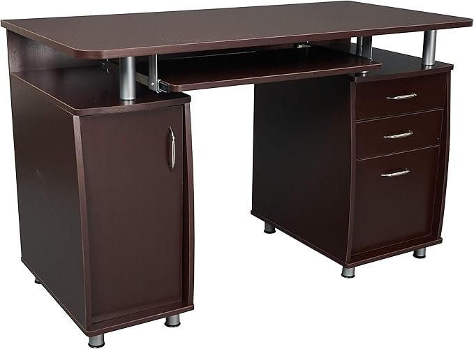 NicBex Laik-DW-00044-DX Desks, 47.5" W x 23.5" D x 30" H, Chocolate - LeafyLoom