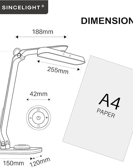SINCELIGHT Horus H1 LED Desk Lamp, Color Changeable, Dimmable, Dual Control Mode, Remote Table/Reading/Book Light, Eye-Friendly GR0 Level with no Harmful Bluelight - LeafyLoom