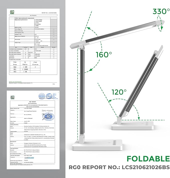 LED Desk Lamp with USB Port: Eye-Caring Office Desk Lamp with USB Charging Port 6-Level Brightness 5 Color Modes Touch Control Dimmable Portable Desk Light for College Dorm Room Home Office - LeafyLoom