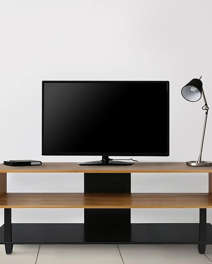 American Trails Creek Solid Wood Tv Stand, Natural Cherry, Black - LeafyLoom