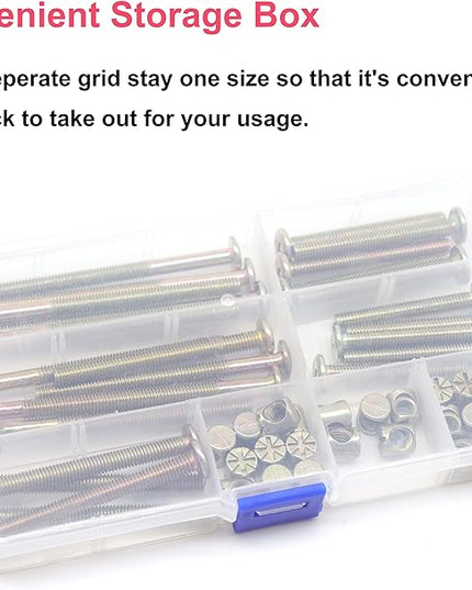 25-Set M6 Phillips Head Bolts Barrel Nuts Assortment Kit for Chairs Furnitures, Bunk Bed Crib Hardware Replacements Kit, M6x45mm/ 55mm/ 65mm/ 75mm/ 85mm Zinc Plated - LeafyLoom