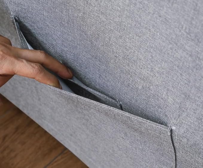 80'' L-Shape Convertible Sleeper Sectional Sofa with Pull-Out Recliner and Bed, Side Pocket, Linen Corner 3 Person Couch for Home Furniture, Living Room, Apartment, Dorm, Light Grey, 80" - LeafyLoom
