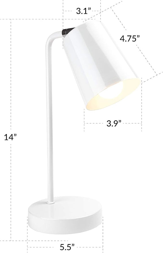 Newhouse Lighting NHDK-OS-WH Oslo Contemporary Desk Lamp with LED Bulb Included, White - LeafyLoom