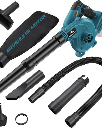 Cordless Leaf Blower for Makita 18V Battery,Electric Jobsite Air Blower with Brushless Motor,6 Variable Speed Up to 180MPH,2-in-1 Handle Electric Blower and Vacuum Cleaner(Battery Not Included) - LeafyLoom
