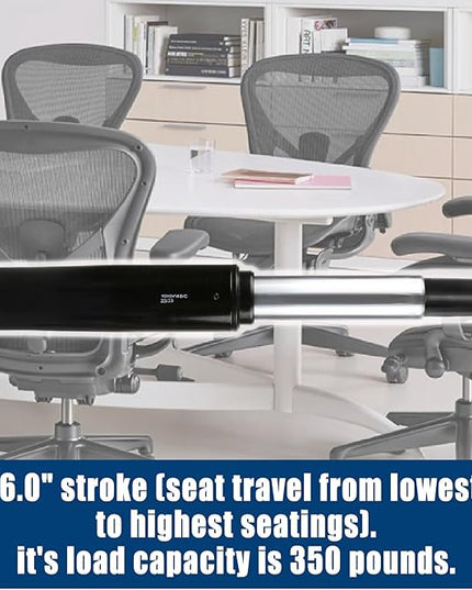6" Pneumatic Gas Cylinder for Herman Miller Classic Aeron Chair,Office Chair Hydraulic Cylinder Replacement,Stroke Gas Lift Cylinder#1B08VM,Heavy Duty 450lbs New Pneumatic Cylinder, Gas Cylinder, - LeafyLoom