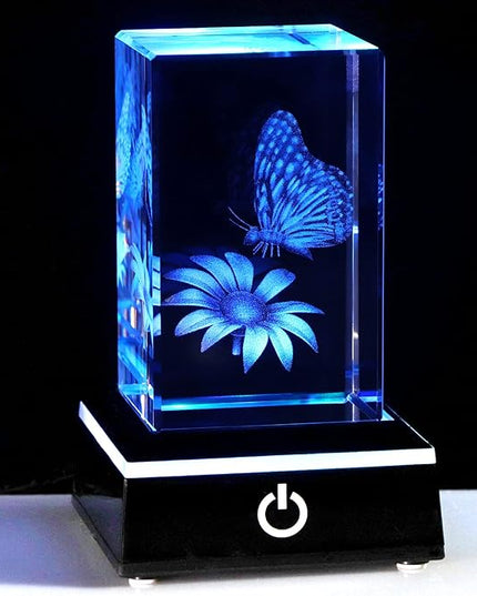 Qianwei Butterfly Gifts for Women, 3D Crystal Monarch Butterfly Figurines Stuff Gifts Girls Home Butterflies DecorFor Butterfly Lovers Her Statue Paperweight Birthday for Best Friend - LeafyLoom