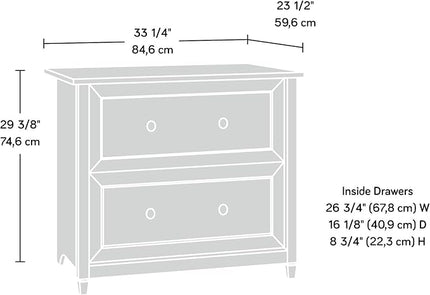 Sauder Edge Water Lateral File, Chalked Chestnut finish - LeafyLoom