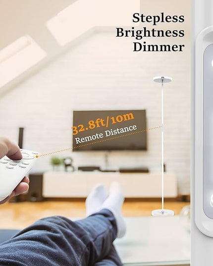 JOOFO Sky LED Floor Lamp,Folding Modern Torchiere Floor Lamp,Bright Dimmable Led Floor Lamp with Remote &Touch Control,5 Color Temperatures,Tall Standing Lamp for Living Room,Office, Bedroom(White) - LeafyLoom