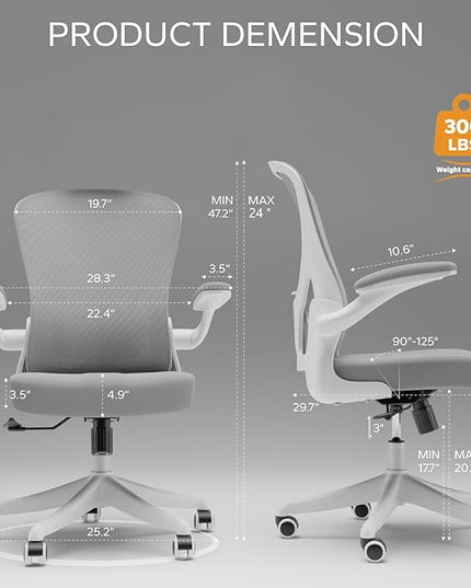 Home Desk Chair Ergonomic Chair Study Chair Computer Chair Desk Chair Lumbar Support Office Chair Heavy Duty Office Chair - LeafyLoom