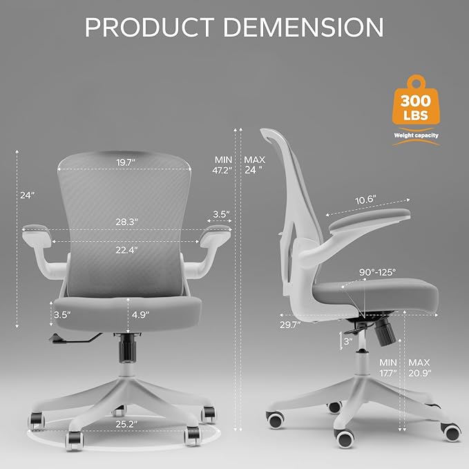 Home Desk Chair Ergonomic Chair Study Chair Computer Chair Desk Chair Lumbar Support Office Chair Heavy Duty Office Chair - LeafyLoom