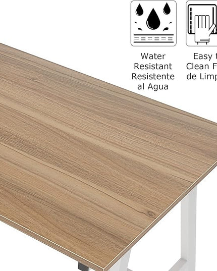 sogesfurniture 47 inches Writing Computer Desk, Trestle Desk Study Desk, Laptop PC Desk, Workstation with Storage Shelf, Home Office Desk Sturdy Table Study Table,Oak BHUS-CS-Tplus-120OK - LeafyLoom