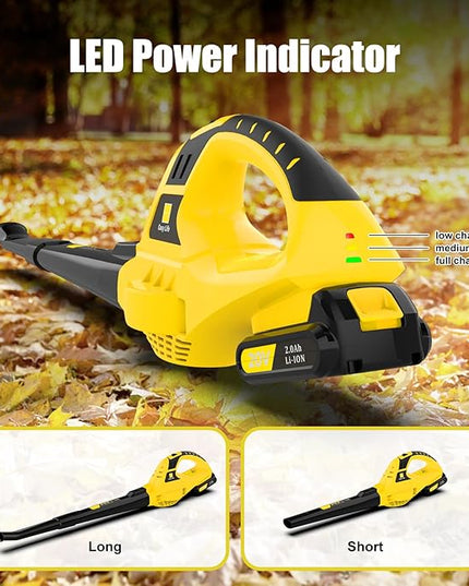 Leaf Blower Cordless,21V Handheld Electric Leaf Blower with Battery and Charger, 2 Speed Mode, Lightweight Battery Powered Leaf Blowers for Lawn Care,Patio, Yard, Sidewalk,Snow Blowing - LeafyLoom