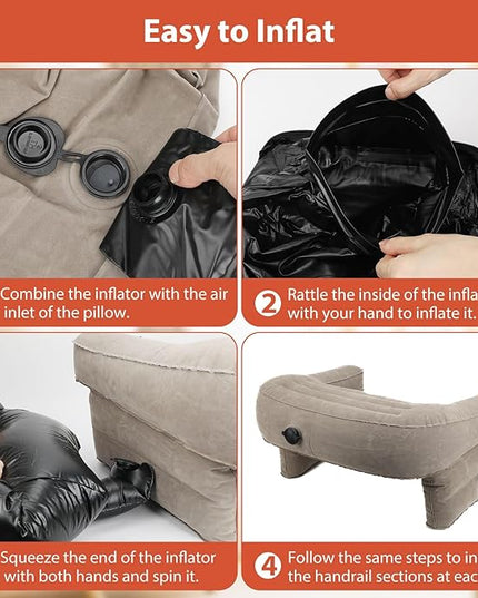 Gaming Pillow for Lap Desk Stable, Inflatable Reading Pillow for Gaming Sitting in Bed Adjustable, Soft Lap Desk Pillow for Adult, Cozy Lounge Lap Cushion, Lap Pillow for Reading - LeafyLoom