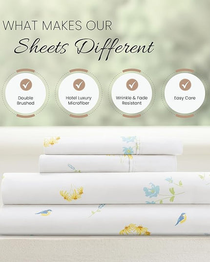 Linen Market 4 Piece California King Bedding Sheet Set (Light Blue) - Sleep Better Than Ever with These Ultra-Soft Cooling Bed Sheets for Your California King Size Bed - Deep Pocket Fits 16" Mattress - LeafyLoom