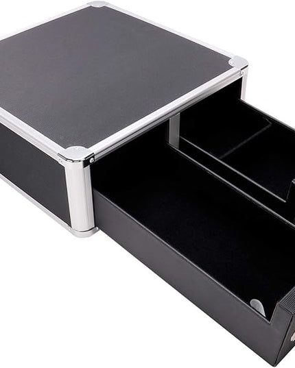 Vaultz Locking 3 x 5 Index Card Cabinet, Double Drawer, Black (VZ01393) - LeafyLoom