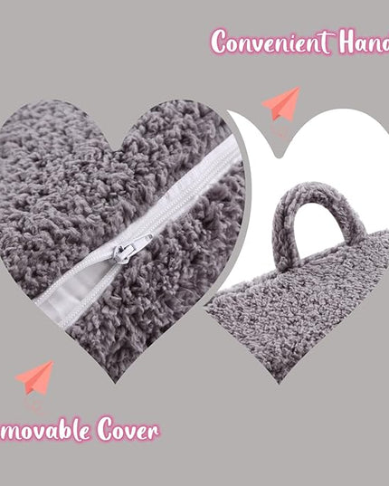 Kids Snuggly-Soft Sherpa Chair, Cuddly Toddler Foam Chair for Boys and Girls, Grey - LeafyLoom