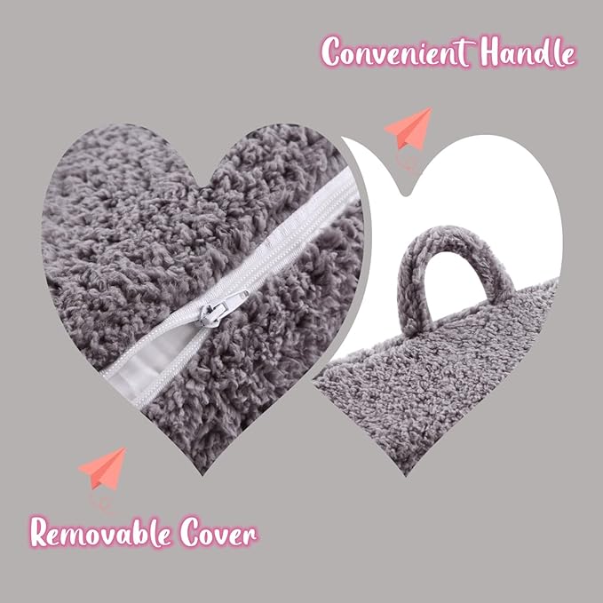 Kids Snuggly-Soft Sherpa Chair, Cuddly Toddler Foam Chair for Boys and Girls, Grey - LeafyLoom