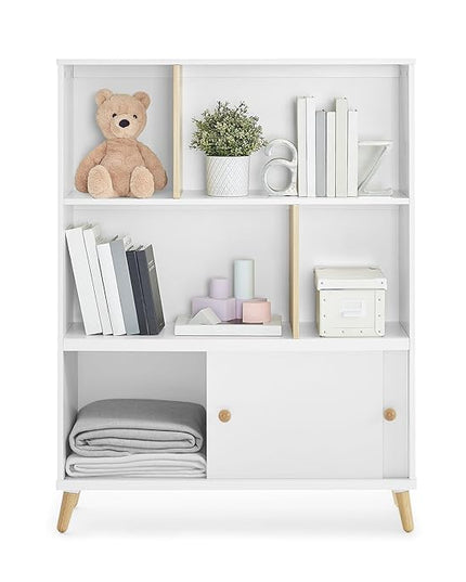 Delta Children Essex Bookcase - Greenguard Gold Certified, Bianca White/Natural - LeafyLoom