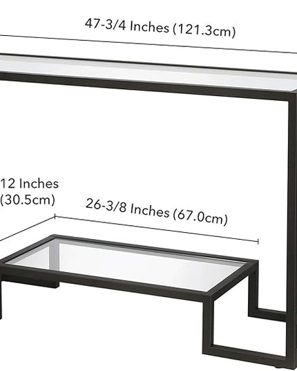 Henn&Hart 47.75" Wide Rectangular Console Table in Blackened Bronze, Entryway Table, Accent Table for Living Room, Hallway - LeafyLoom