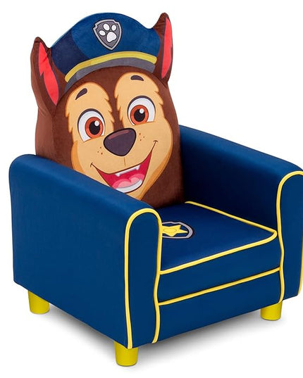 Delta Children Figural Upholstered Kids Chair, Nick Jr. PAW Patrol Chase,Wood, Blue - LeafyLoom