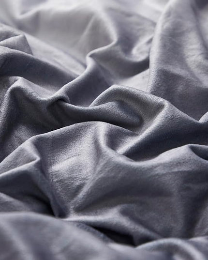 Gray White Gradient Comforter Set Queen Gray Velvet Bedding Comforter Modern Plain White and Deep Gray Gradient Soft Quilt Farmhouse Flannel Comforter Warm Queen Bed Comforter - LeafyLoom