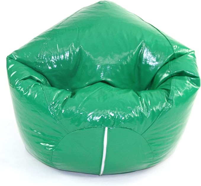 Wet Look Vinyl Bean Bags, Jr Child, Green - LeafyLoom