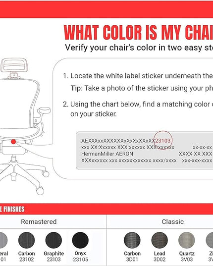 The Original Headrest for The Herman Miller Aeron Chair H3 Carbon | Colors and Mesh Match Classic Aeron Chair 2016 and Earlier Models | Headrest ONLY - Chair Not Included - LeafyLoom