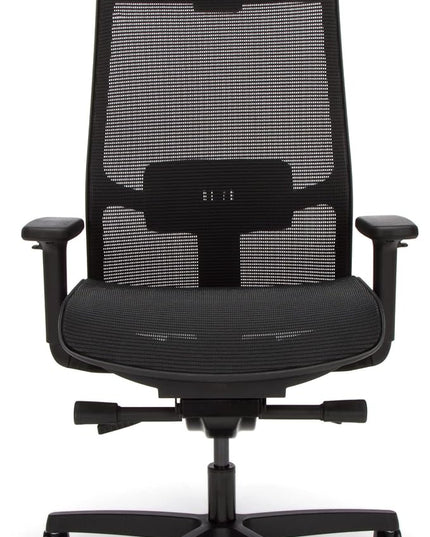 HON Ignition 2.0 Ergonomic Mesh Office Chair with Headrest - High Back Computer Desk Chair Adjustable Lumbar Support, Armrests, Seat-Depth, Synchro-Tilt Recline, 360 Swivel Rolling Wheels – Black - LeafyLoom