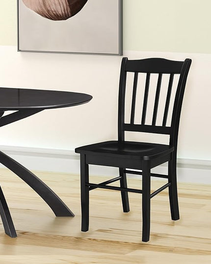 Boraam Shaker 2 Room Side Chairs, Dining Height, Black - LeafyLoom