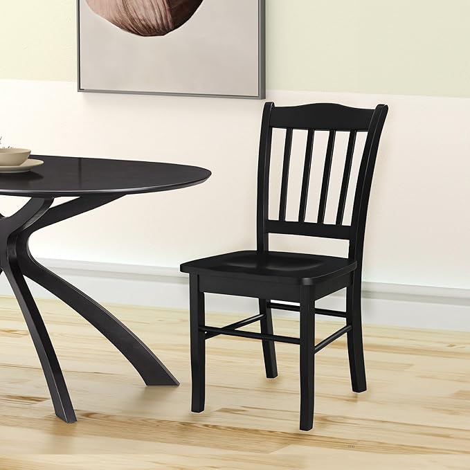 Boraam Shaker 2 Room Side Chairs, Dining Height, Black - LeafyLoom