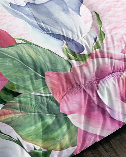 Butterfly Comforter Set for Girls Kids Adults Butterfly Rose Bedding Set Aesthetics Butterflies Quilt Duvet Set Queen Size with 1 Comforter and 2 Pillowcases - LeafyLoom