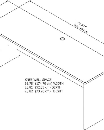 Bush Business Furniture 500 home-office-desks, 72W x 24D, Storm Gray - LeafyLoom