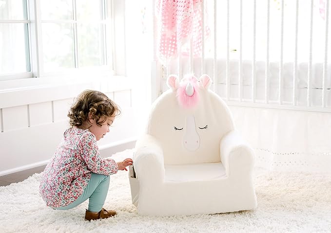 Soft Landing Animal Adventure Ivory Sweet Seats | Premium Character Chair with Carrying Handle & Side Pockets Unicorn - LeafyLoom