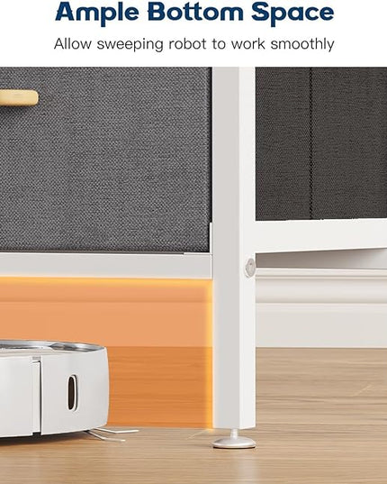 AODK Dresser with Charging Station, 52 Inches Tall Dresser for Bedroom with 9 Storage Drawers, Large Fabric Dressers for Living Room, Hallway, Light Grey - LeafyLoom