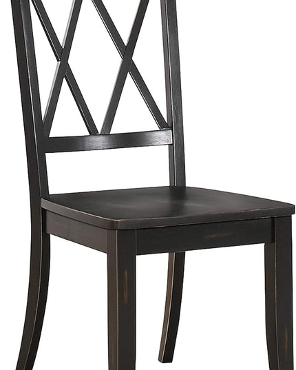 Homelegance Dining Chair (Set of 2), Wood, Black - LeafyLoom