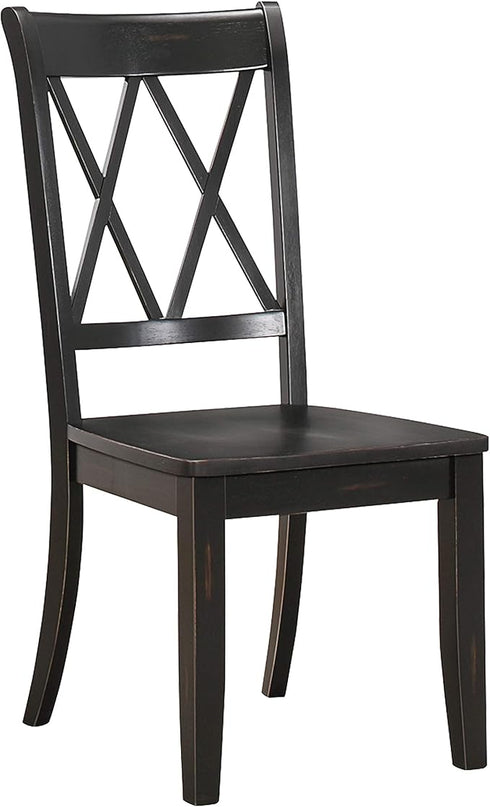 Homelegance Dining Chair (Set of 2), Wood, Black - LeafyLoom