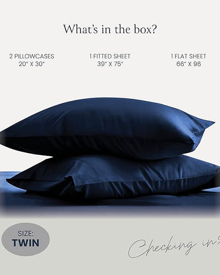 BELADOR Silky Soft Twin Sheet Set - Luxury 4 Piece Bed Sheets for Twin Size Bed, Secure-Fit Deep Pocket Sheets with Elastic, Breathable Hotel Sheets and Pillowcase Set, Wrinkle Free Oeko-Tex Sheets - LeafyLoom
