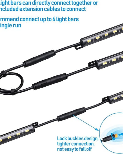 TORCHSTAR LED Safe Lighting Kit 5CCT, Dimmable (6) 12 Inch Linkable Light Bars, 3000K/3500K/4000K/4500K/5000K Selectable, 900LM Safe Light Kit for Under Cabinet Gun Safe Closet, UL Power Adapter TORCHSTAR