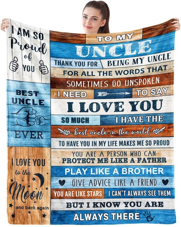 Gifts for Uncle from Niece and Nephew for Uncle Unique Gifts Ideas for Uncle from Niece Birthday Gifts for Uncle for Uncle Travelling Rugs 60x50 inch - LeafyLoom