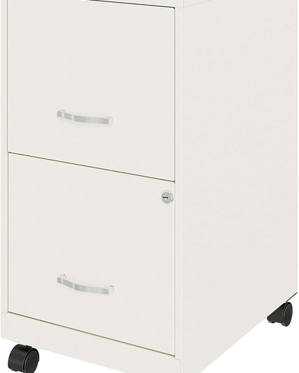LYS SOHO File/File Mobile File Cabinet, White - LeafyLoom