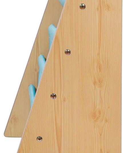 Wildkin Kids Canvas Sling Bookshelf for Boys and Girls, Wooden Design Features Four Fabric Shelves, Keep Bedrooms, Playrooms, and Classrooms Organized, an Ideal Kids Bookshelf (Natural w/Aqua) - LeafyLoom
