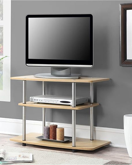 Convenience Concepts Designs2Go 3-Tier TV Stand, 31.5", Light Oak - LeafyLoom