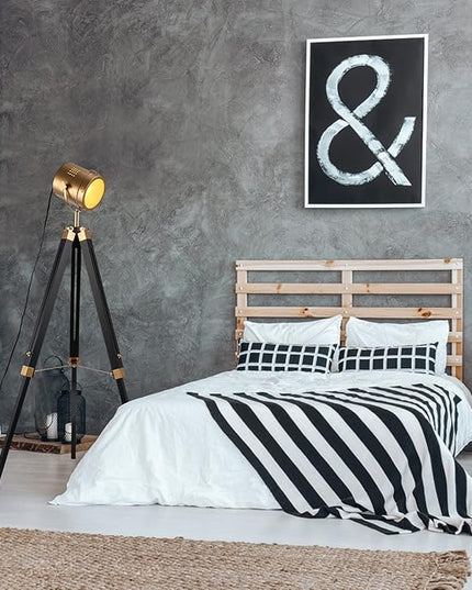 Mordern industrial tripod floor lamp for living room, bedroom office, vintage gold brass standing reading light floor lamp with camera tripod wood, rotatable nautical spotlight floor lamp black - LeafyLoom