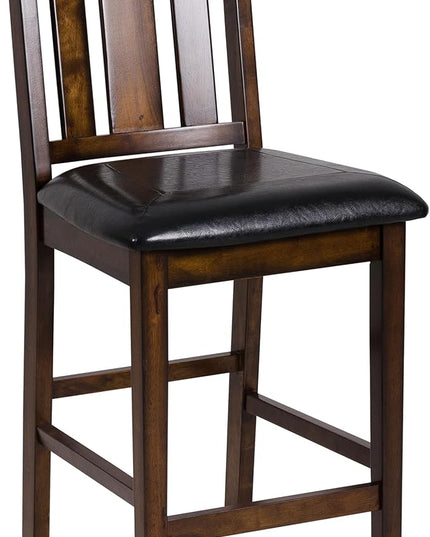 NicBex Small Dining Table Set for 4 Bar Table and Chairs Set Counter Height 5Pc Dining Set Tabe and Counter Height Chairs Set with Faux Leather Upholstered Seat, Espresso - LeafyLoom