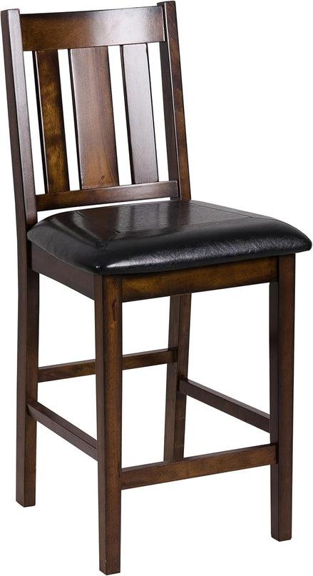 NicBex Small Dining Table Set for 4 Bar Table and Chairs Set Counter Height 5Pc Dining Set Tabe and Counter Height Chairs Set with Faux Leather Upholstered Seat, Espresso - LeafyLoom