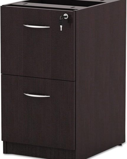 Alera ALEVA542822ES 15.63 in. x 20.5 in. x 28.5 in. Valencia Series 2-Drawer Full File Pedestal - Espresso - LeafyLoom
