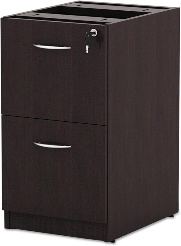 Alera ALEVA542822ES 15.63 in. x 20.5 in. x 28.5 in. Valencia Series 2-Drawer Full File Pedestal - Espresso - LeafyLoom