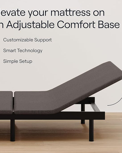 Nectar Queen Classic Adjustable Base & 14” Mattress - Head & Foot Incline - Medium Firm Gel Memory Foam - Cooling Tech - Wireless Remote with Memory - 365-Night Mattress Trial & Forever Warranty - LeafyLoom