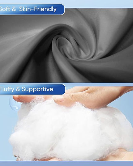 Knee Pillow for Side Sleepers - Between Leg & Under Knee Pillow for Back Sleepers - Leg Pillow with 850G 7D Alternative for Relieving Leg, Back, and Knee Pain - 100% Cotton Fabric-Grey - LeafyLoom