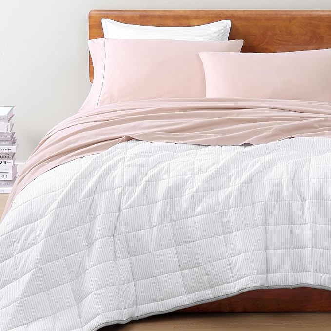 LANE LINEN Queen Bed Sheets Set - 100% Organic Cotton Sheets Queen Size, 4Pc Queen Bed Sheet, Hotel Luxury Bed Sheets Set, Breathable Sheets queen size bed set deep pockets upto 15" - Dusty Rose - LeafyLoom